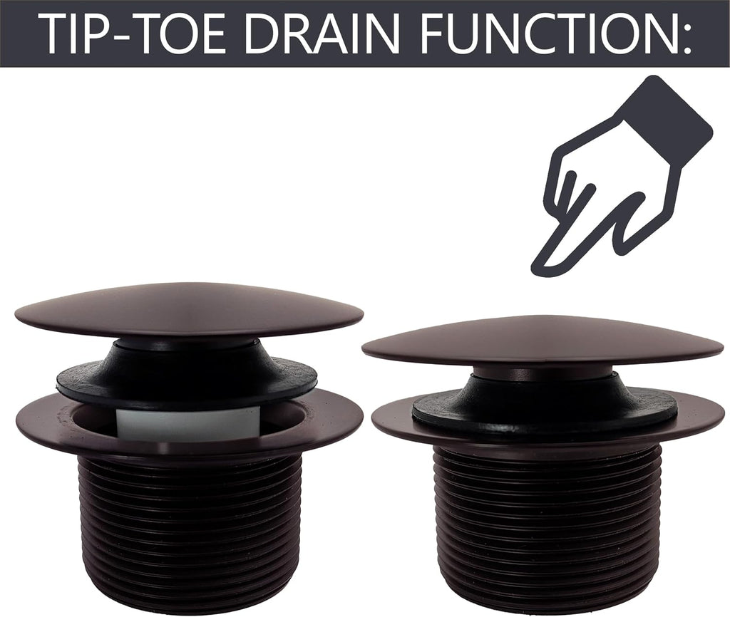 Westbrass D560RK-12 SCH. 40 PVC 1-1/2' Coarse Thread Plumber's Pack Tip-Toe Bathtub Drain Plug with Linear Overflow Faceplate, Tee & Elbows, Oil Rubbed Bronze (5-Pack)
