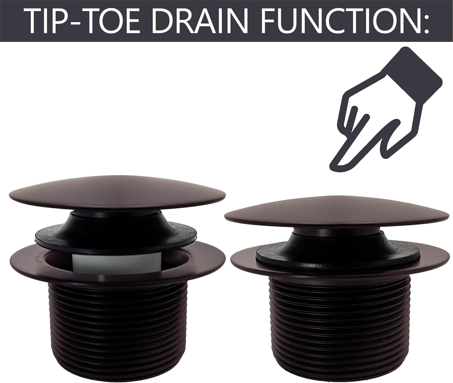 Westbrass D560RK-12 SCH. 40 PVC 1-1/2' Coarse Thread Plumber's Pack Tip-Toe Bathtub Drain Plug with Linear Overflow Faceplate, Tee & Elbows, Oil Rubbed Bronze (5-Pack)