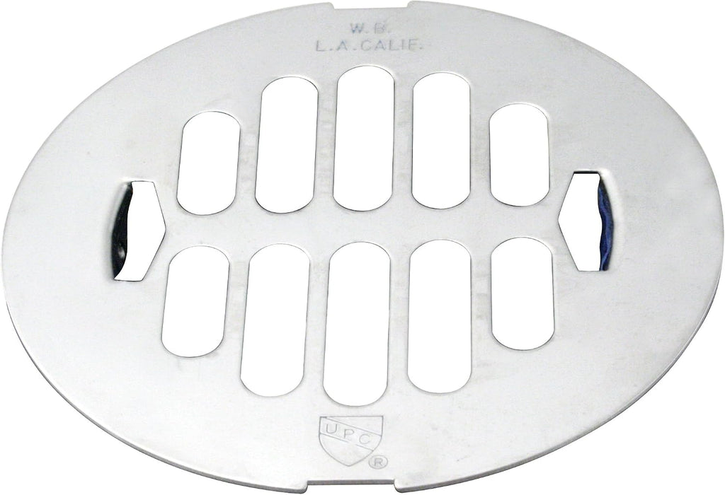 Westbrass D3198-100-26 4-1/4' OD Brass Snap-in Shower Strainer Grid Drain Cover, Polished Chrome (100-Pack)