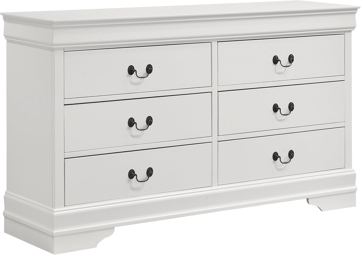 Coaster Home Furnishings Louis Philippe Traditional 4-Piece Bedroom Set Queen Size Sleigh Bed Frame 47-inch Headboard White 202441Q-S4
