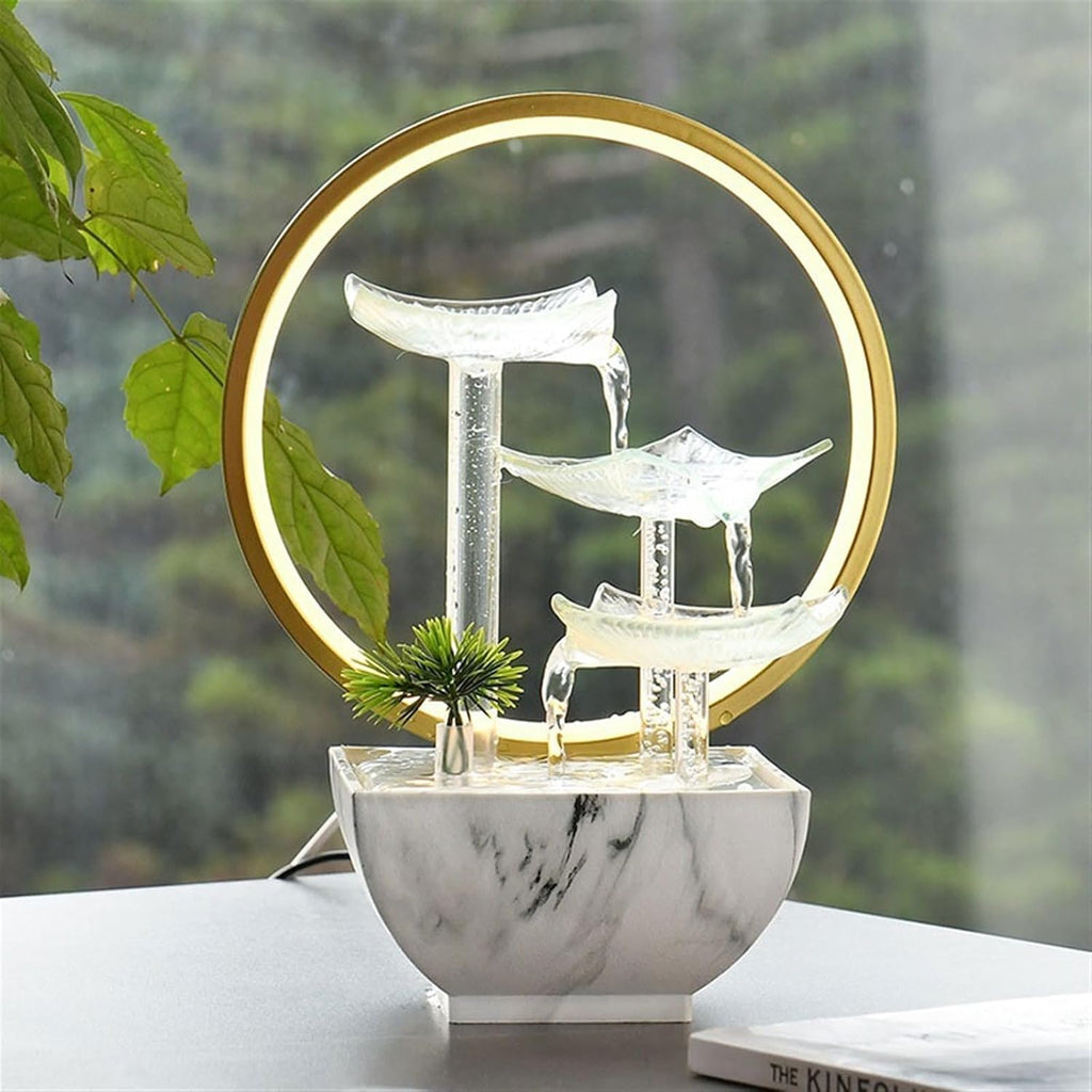 GLigeT Tabletop Fountain Living Room High-Grade Circulating Water Fountain Ornaments Office Fortune Simple Small Desktop Decorations Water Fountain Decor