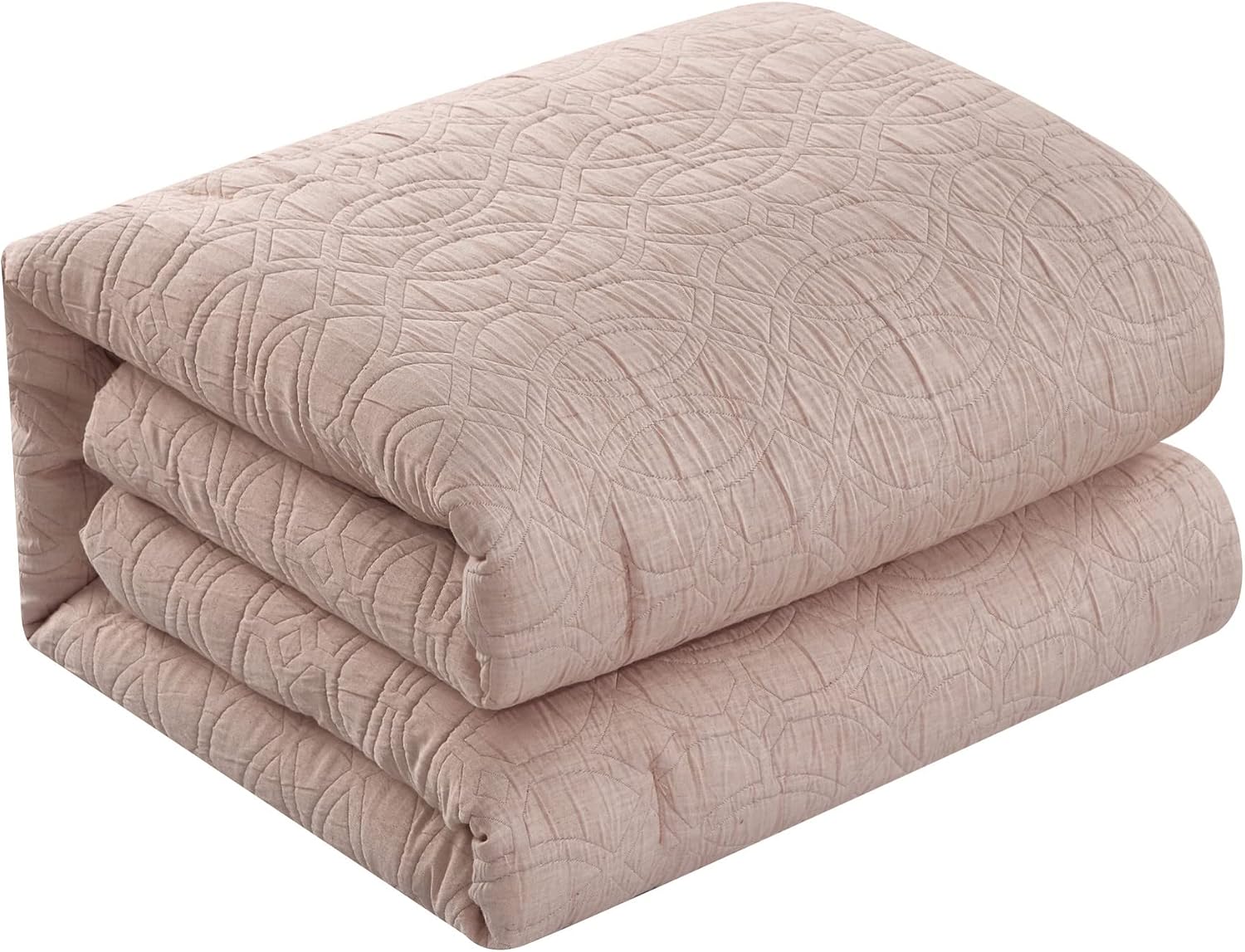 Chic Home Blush Bed in a Bag Comforter Set, King Size (5 Pieces), New York & Company Trinity - Polyester Bedding with Jacquard Interlaced Pattern - Comforter, Pillow Shams and Decorative Pillows