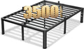 VIPSHOW 20 Inch Queen Bed Frame, 3500Lbs Heavy Duty Metal Platform with Round Corner Legs Mattress Slide Stopper, Steel Slat Support No Box Spring Needed, Noise Free, Non-Slip, Easy Assembly