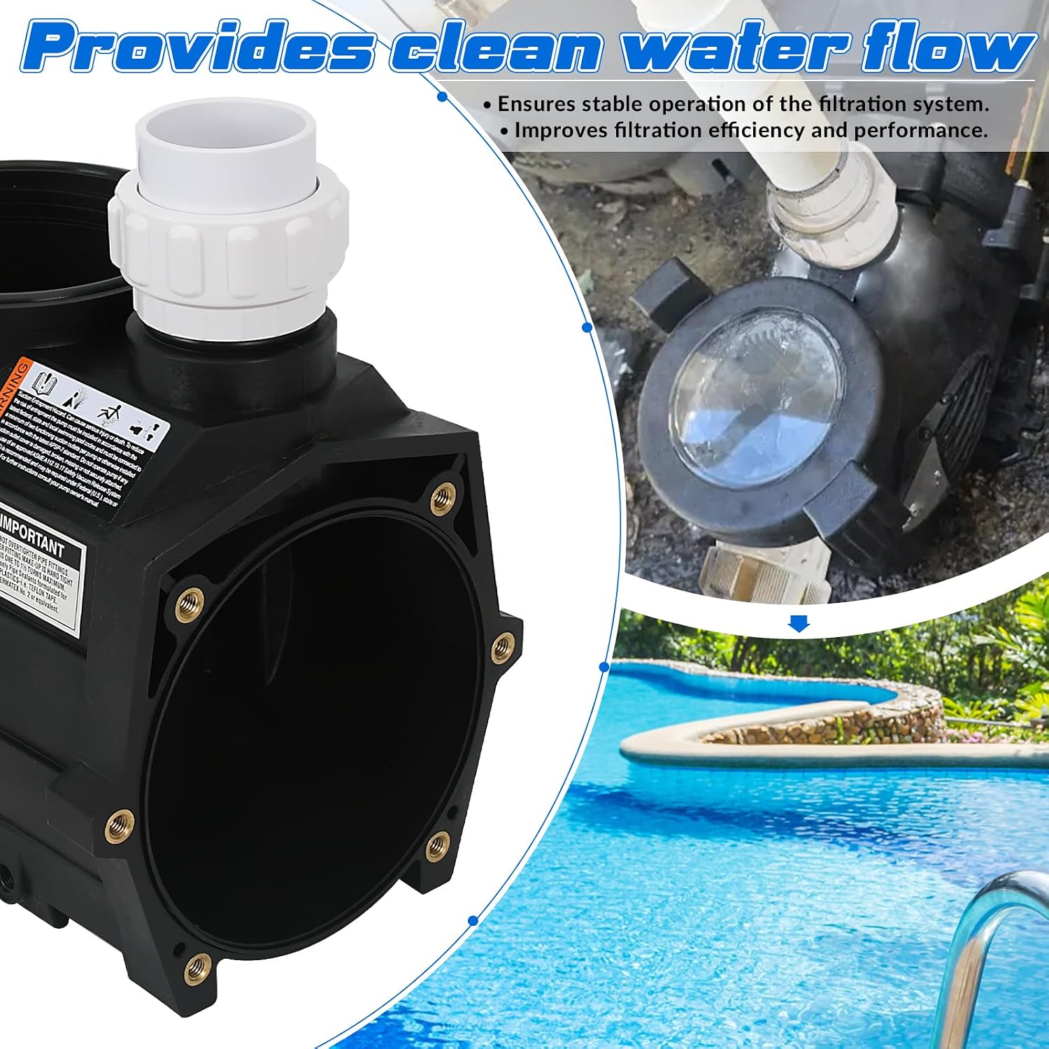 SPX3120AAZ Threaded Style Pump Housing and Strainer with Drain Plugs fit for Hayward Super II 2 Pump SP3000 SP3000X Series, 2 by 2 Inch