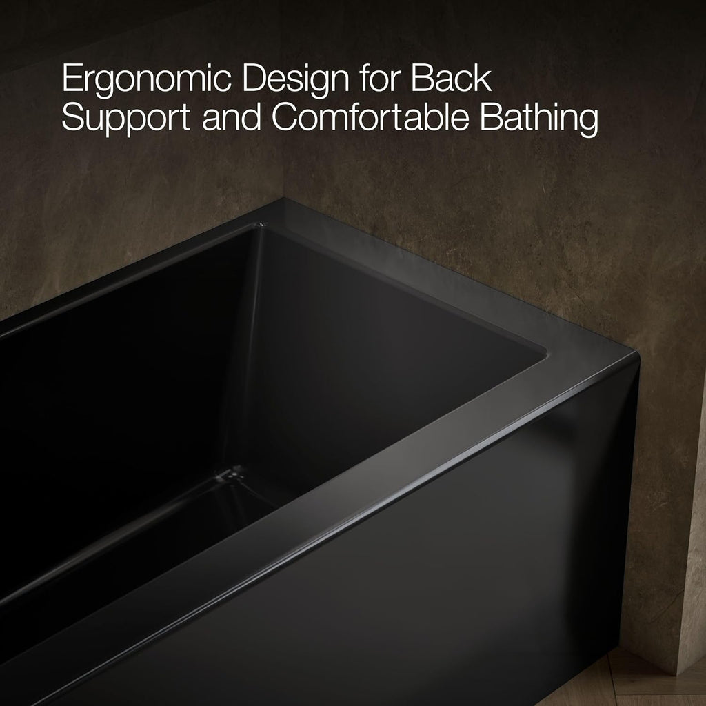 Kohler 1956-LA-7 Underscore® 60' x 30' alcove bath, left drain, Black Black