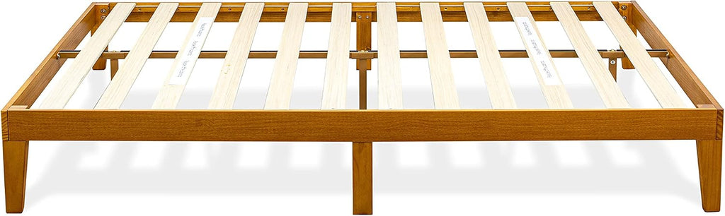 East West Furniture DNP-23-Q Queen Size Bed Frame with 4 Hardwood Legs and 2 Extra Center Legs - Oak Finish