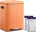 happimess HPM1005K Marco Rectangular 10.6-Gallon Double Bucket Trash Can with Soft-Close Lid, Carrot Cake, Fingerprint Resistant, Modern, Minimalistic for Home, Kitchen, Office, Bedroom, Bathroom
