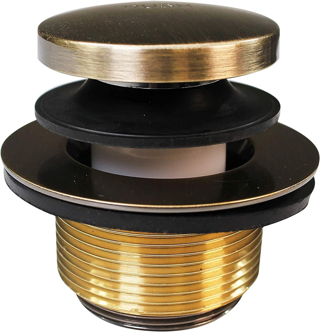 Westbrass D93K-50-06 Universal Fine or Coarse Thread Replacement Bathtub Tip-Toe Drain Plug with 2-Hole Faceplate, 50-Pack, Antique Brass, 50 Count