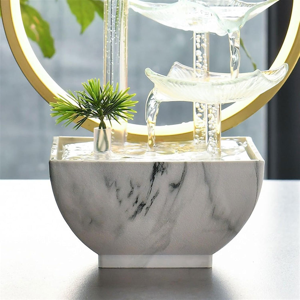 GLigeT Tabletop Fountain Living Room High-Grade Circulating Water Fountain Ornaments Office Fortune Simple Small Desktop Decorations Water Fountain Decor