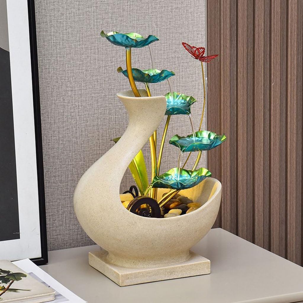 GUERNSEY Tabletop Fountain Office Desktop Living Room Porch Chinese Style Water Ornaments Water Circulation Fountain Study Desktop Decoration Indoor Fountain