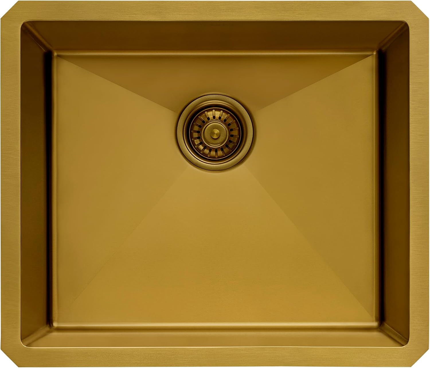 Ruvati 21-inch Polished Brass Matte Gold Stainless Steel Undermount Bar Prep Kitchen Sink 16 Gauge Rounded Corners Single Bowl - RVH7121GG