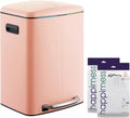happimess HPM1005G Marco Rectangular 10.6-Gallon Double Bucket Trash Can with Soft-Close Lid, Flamingo Pink, Fingerprint Resistant, Modern, Minimalistic for Home, Kitchen, Office, Bedroom, Bathroom