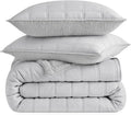 UGG King Quilt Set with 2 Pillow Shams – 3 Piece Lightweight All-Season Bedspread, Ultra-Soft Fluffy Reversible Quilt Set for Apartment, Home & Modern Bedroom Decor, Light Gray(Gizelle)
