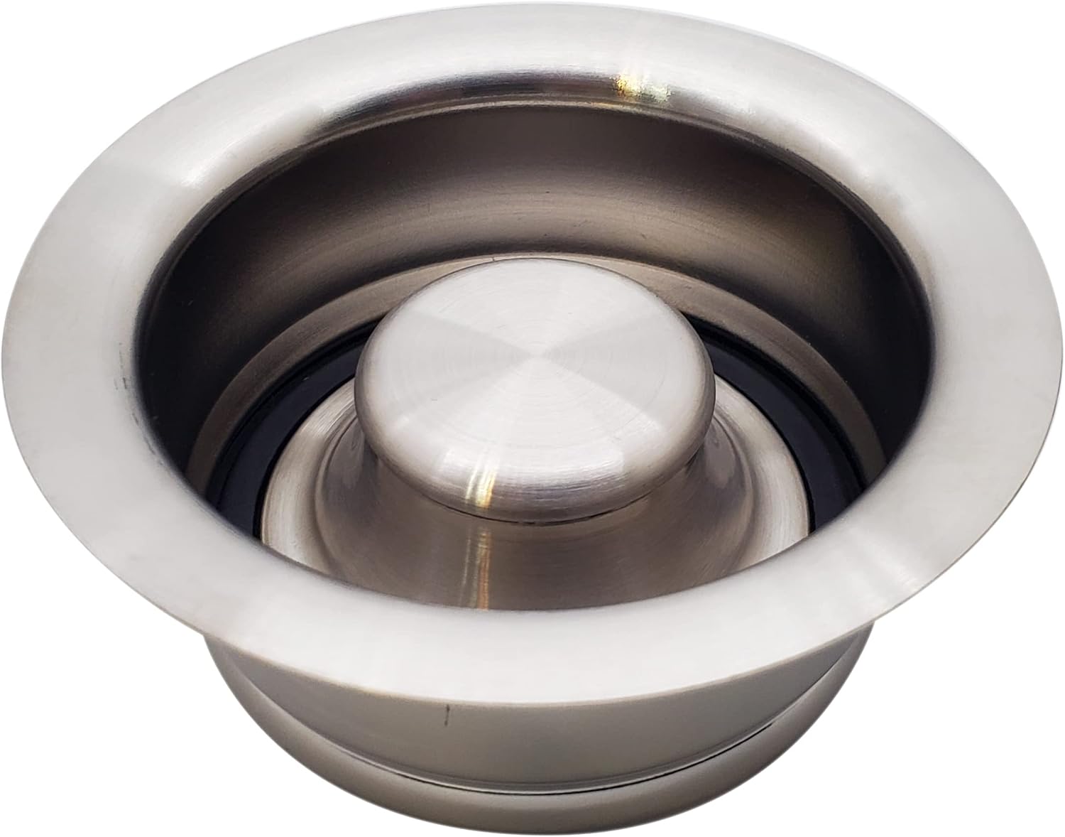 Westbrass D2155-07 Wing Nut Style Large Kitchen Basket Strainer with Waste Disposal Flange and Stopper, Satin Nickel