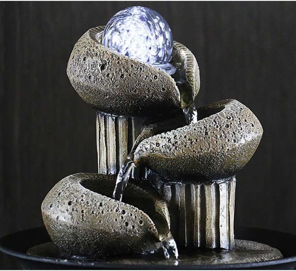 Tabletop Fountain Simple Indoor Water Fountain Living Room Study Creative Desktop Decoration Feng Shui Ball Office Feng Shui Wheel Decorations Water Fountain Decor