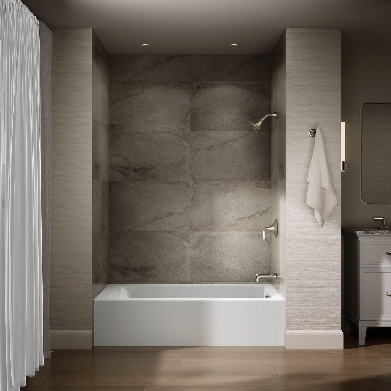Kohler K-26107-RA-0 Entity 60' x 36' Alcove Bath, Right Drain, White