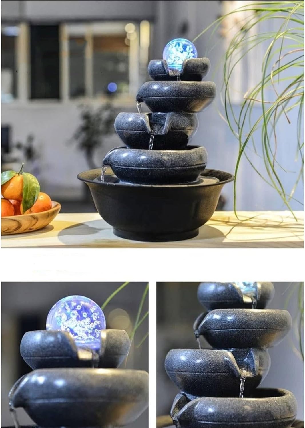 GLigeT Tabletop Fountain Home Feng Shui Ball Crafts Office Desktop Fountain Circulating Water Fountain Decorative Ornaments Water Fountain Decor