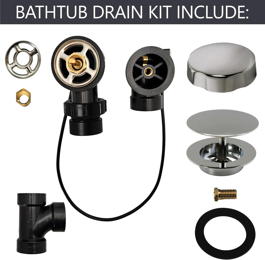 Westbrass Sch. 40 ABS 35 in. Cable Drive Bath Waste - Ball Joint Head, Polished Nickel, D50A35BJ-05