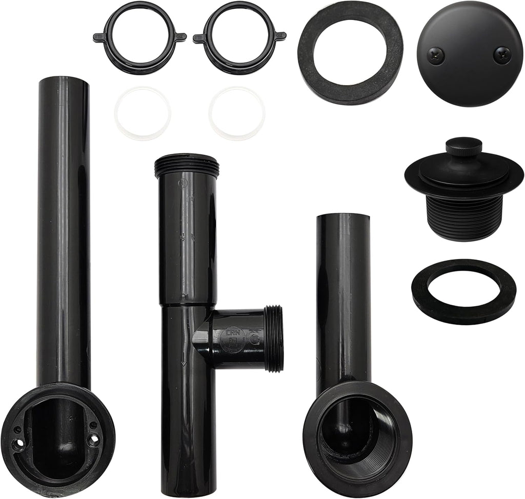 Westbrass 594144-12-62 594144 14' Bath Waste & Overflow Assembly, 12-Pack, Matte Black