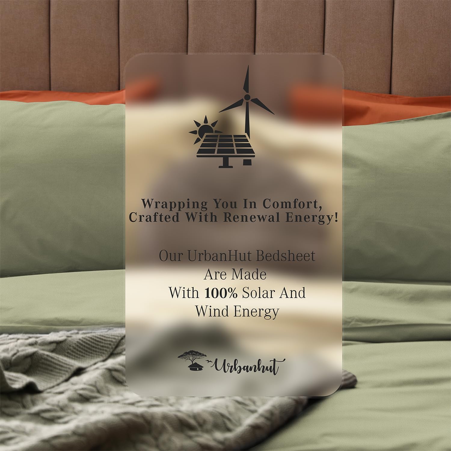 URBANHUT 100% Cotton Damask California King Size, Comfort Series 4Pc Sheet Set for Cal King Size Bed, Sateen Weave Stripe Sheets, 16'' Elasticized Deep Pocket - Sage