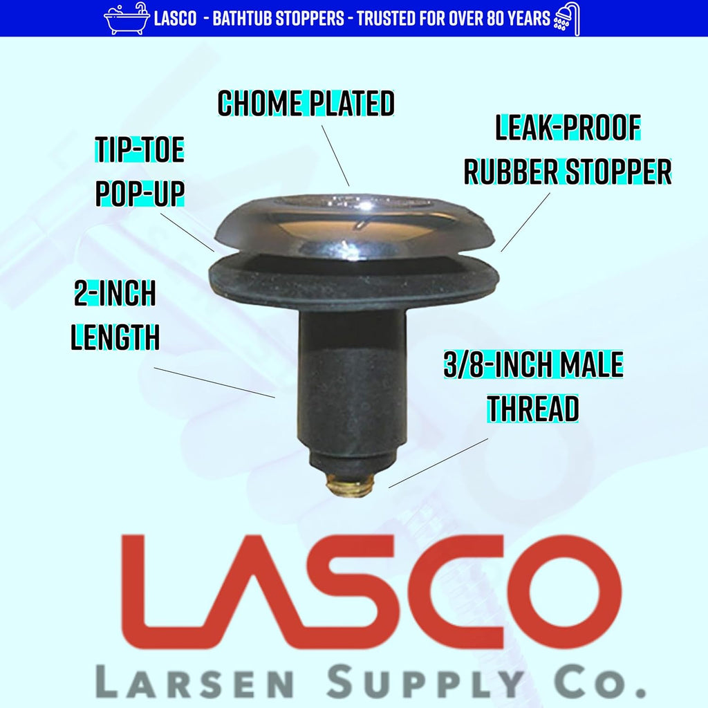 LASCO 03-4825-MASTER Rapid Fit Style Strainer Stopper Bathtub, Chrome Plated, 96-Pack