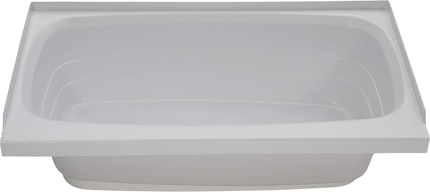 Lippert Replacement 24' x 40' White Bathtub with Right Drain, Scratch-Resistant ABS Acrylic for RVs, Travel Trailers, 5th Wheels, Motorhomes - W2440RHSPK