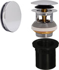 Westbrass D980LTBAA-26 1-1/2' NPSM Integrated Overflow Drain Trim Kit with Illusionary No-Hole Overflow and ABS Adapter, Brass, Polished Chrome