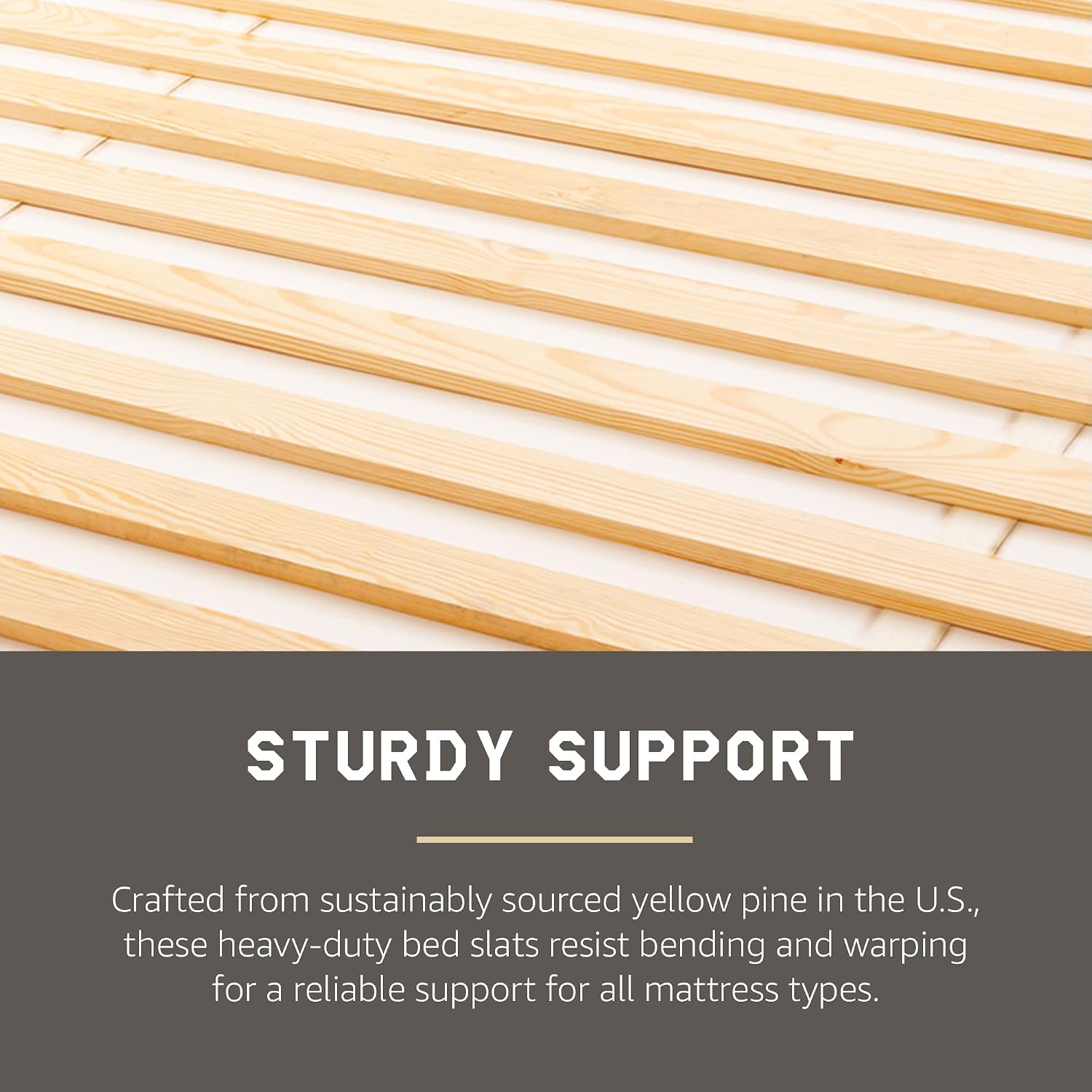 Hercules Xtreme Bed Frame Support Slats, Heavy-Duty Solid Pine Wood Bunkie Board Under Bed-Support, Wooden Support Board for Sagging, Queen Size