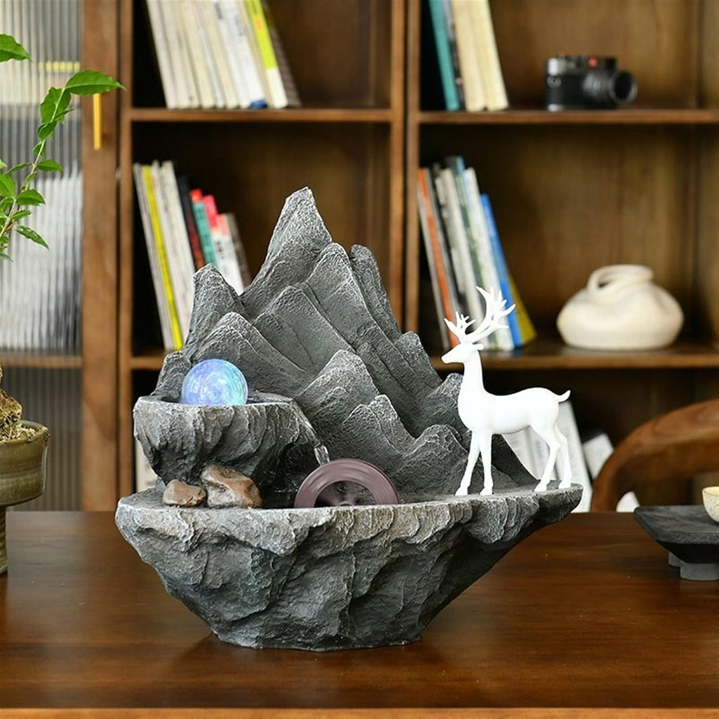 GLigeT Tabletop Fountain Desktop Wigwam Flowing Water Ornaments Fortune Cycle Feng Shui Ball Home Living Room Fountain Office Ornaments Water Fountain Decor