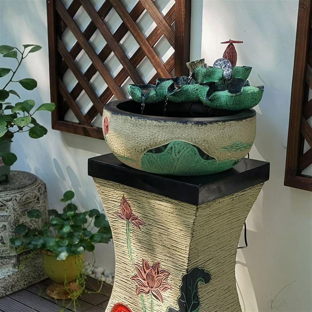 GLigeT Tabletop Fountain Creative Running Water Fountain Landscape Attracting Wealth Ornaments Living Room Office Desktop Circulation Water Feature Decoration Water Fountain Decor
