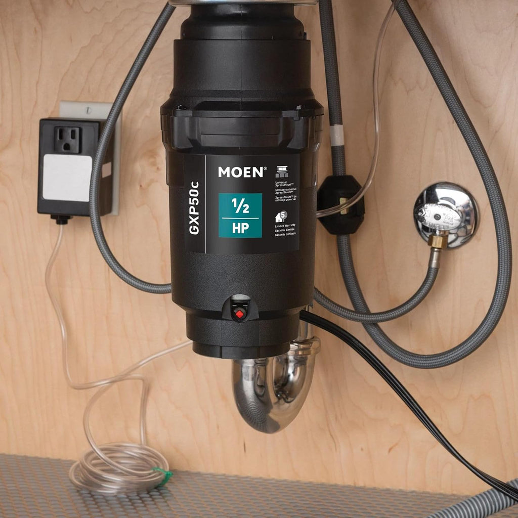 Moen Prep Series PRO Continuous Feed Compact Garbage Disposal for Kitchen Sink with Power Cord, GXP50C