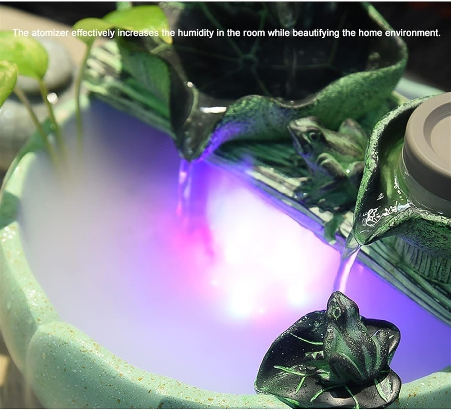 HIHELO Tabletop Fountain Tabletop Fountain Living Room Desktop Running Water Decoration Office Desktop Fountain Decoration with Atomizer Indoor Fountain
