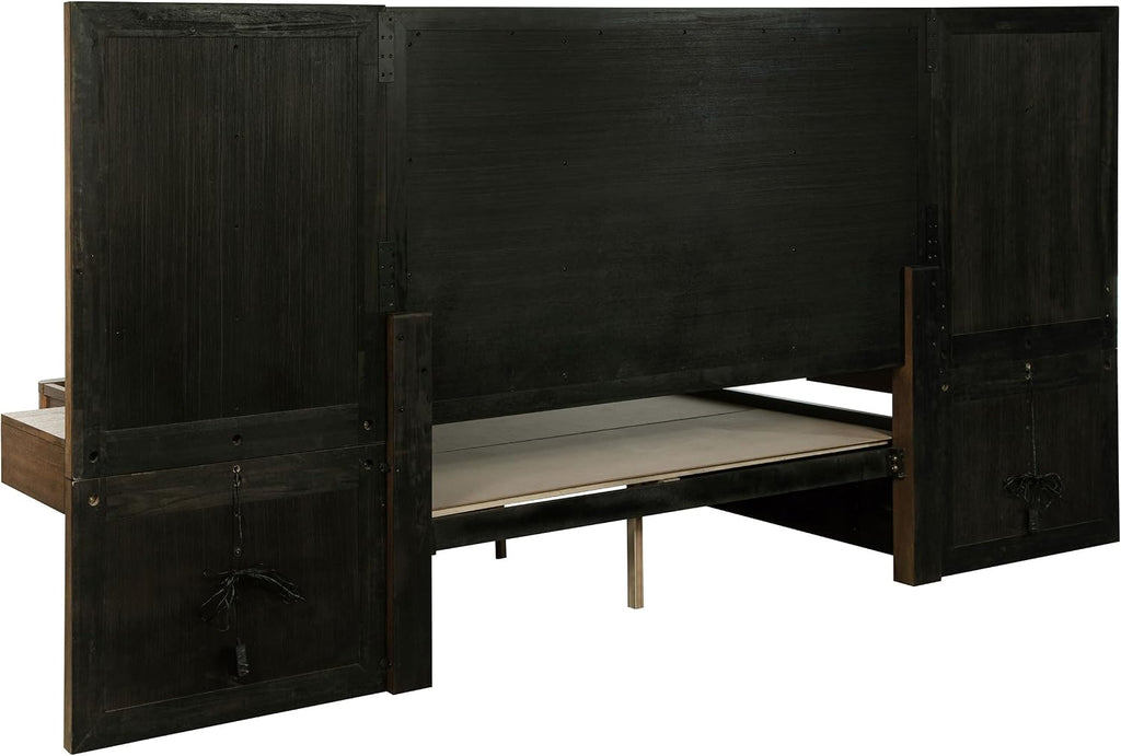 Coaster Home Furnishings Terrace Transitional 6-Piece Bedroom Set Queen Size Wall Panel Storage Bed Frame 58-inch Headboard Ash Brown 224900Q-S6P