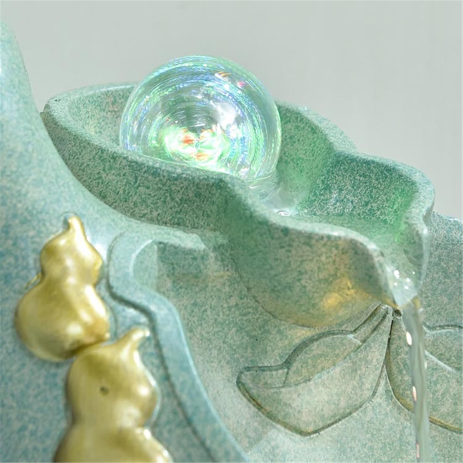 Tabletop Tabletop Fountain Resin Waterfall Fountains Water Feature Feng Shui Meditation Desktop Decor(Blue)