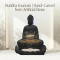 Outdoor Water Fountain, Buddha Water Outside, Garden Fountain, Statue Indoor/Outdoor for Home, Buddha Decor & Gifts, Buddah, Buda, Budda, Buddhas, Feng Shui (Large)