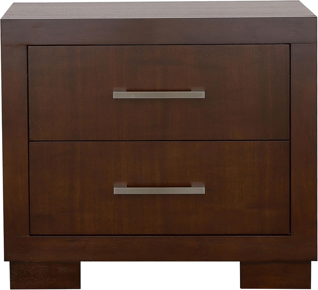 Coaster Home Furnishings Jessica Contemporary 4-Piece Bedroom Set Queen Size LED Panel Bed Frame 43-inch Headboard Cappuccino 200711Q-S4