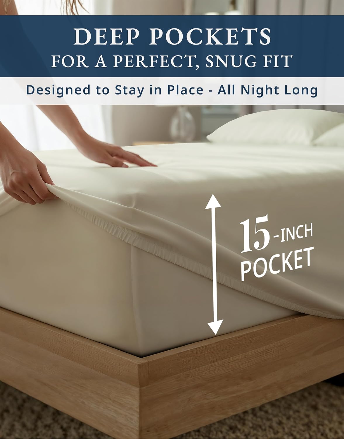 LANE LINEN 100% Egyptian Cotton Bed Sheets California King Size - 1000 Thread Count, Soft & Comfy Sateen Weave No Pill Fade Resistant Cal King Bedding Set, Machine wash 15'' Deep Pocket- Linen
