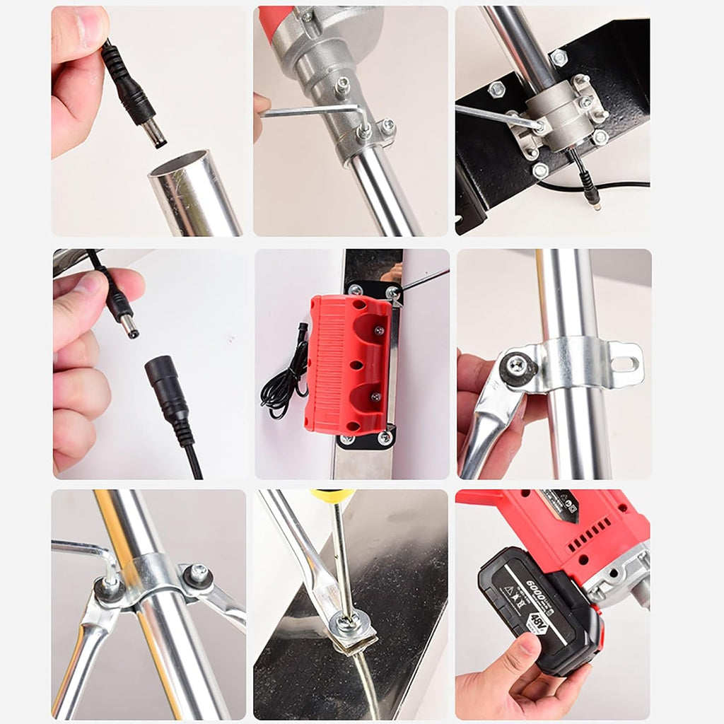 6000 RPM 150CM Blade Screed Concrete Finishing Vibra Tool, Cordless Concrete Wet Screed,Electric Cordless Screed Cement Finishing Vibrating Machine,2Battery