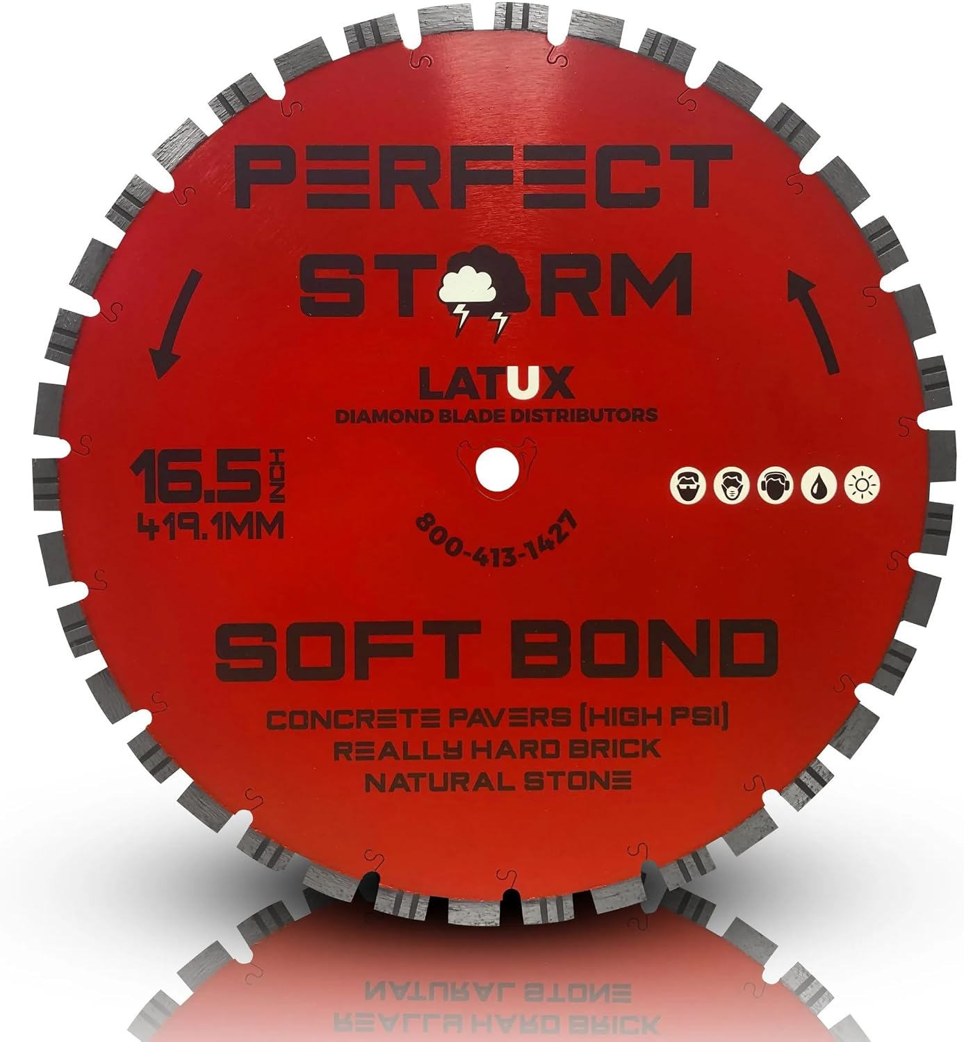 Perfect Storm Multifunctional Diamond Blade for Dry or Wet Cutting, Compatible with IQ Power-Tool Saw, 16.5 Inches, 10 Bond