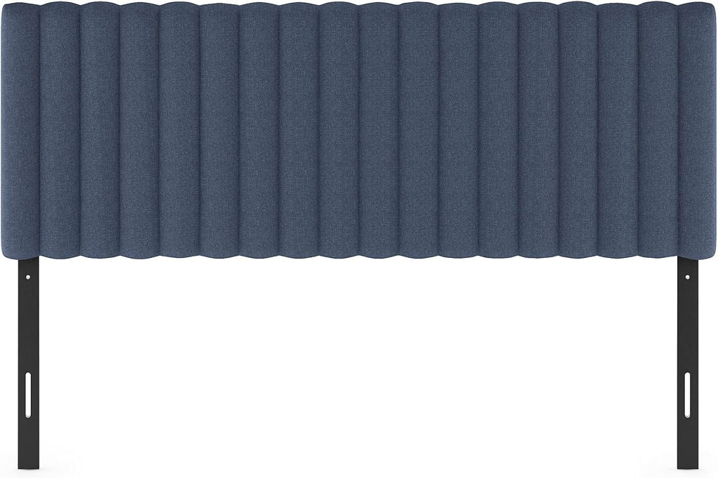 Furinno Roanne Upholstered Tufted Headboard, Queen, Denim