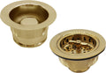 Westbrass CO2175-01 Combo Pack 3-1/2' Wing Nut Twist Style Large Kitchen Sink Basket Strainer and Waste Disposal Drain Flange with Stopper, Polished Brass