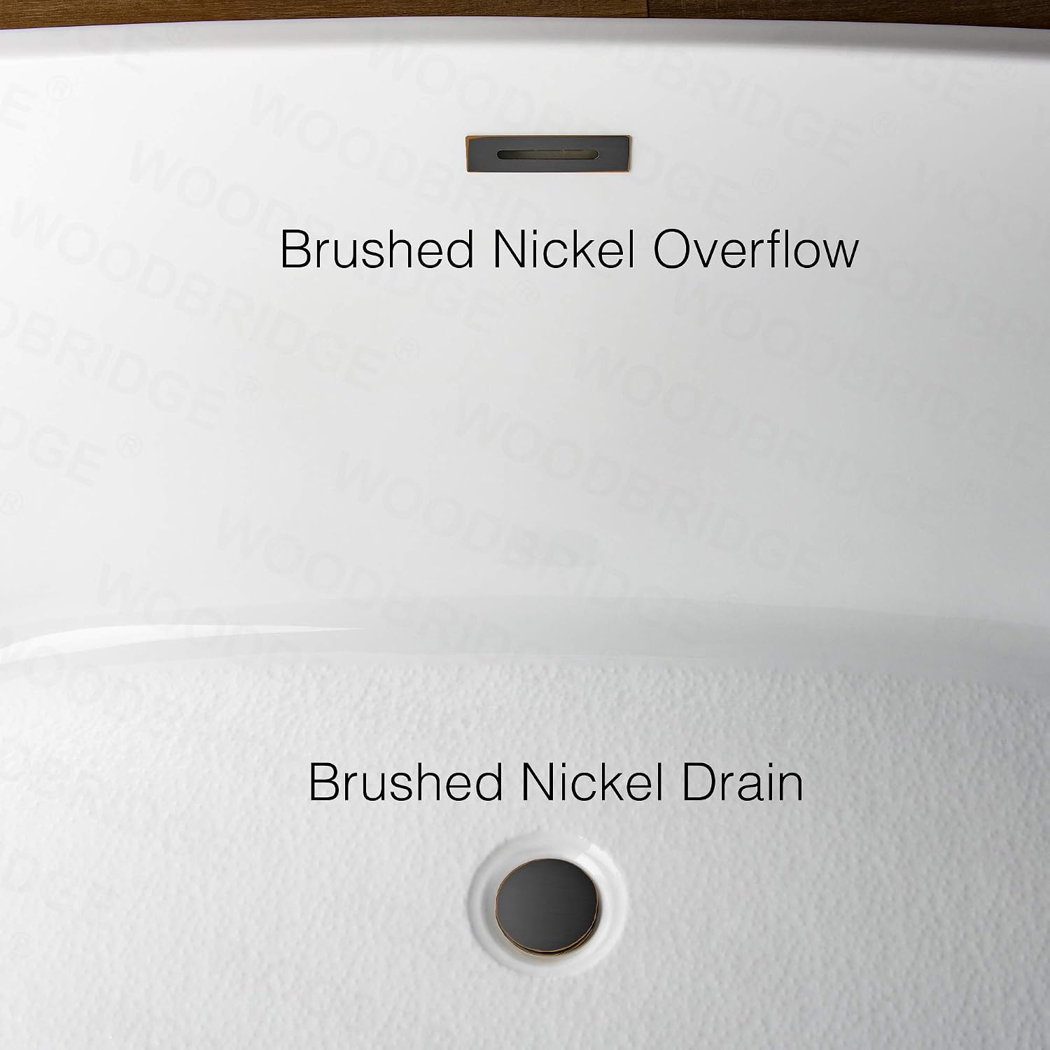 WOODBRIDGE 59' Freestanding White Acylic Soaking Bathtub with ORB Drain and Overflow,BTS1509-ORB-Drain&O