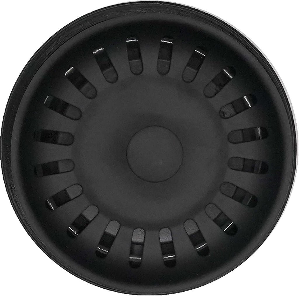 Westbrass CO2195S-62 Combo Pack 3-1/2' Wing Nut Twist Style Large Basket Extra-Deep Collar Kitchen Sink Waste Disposal Flange with Strainer Stopper, Matte Black