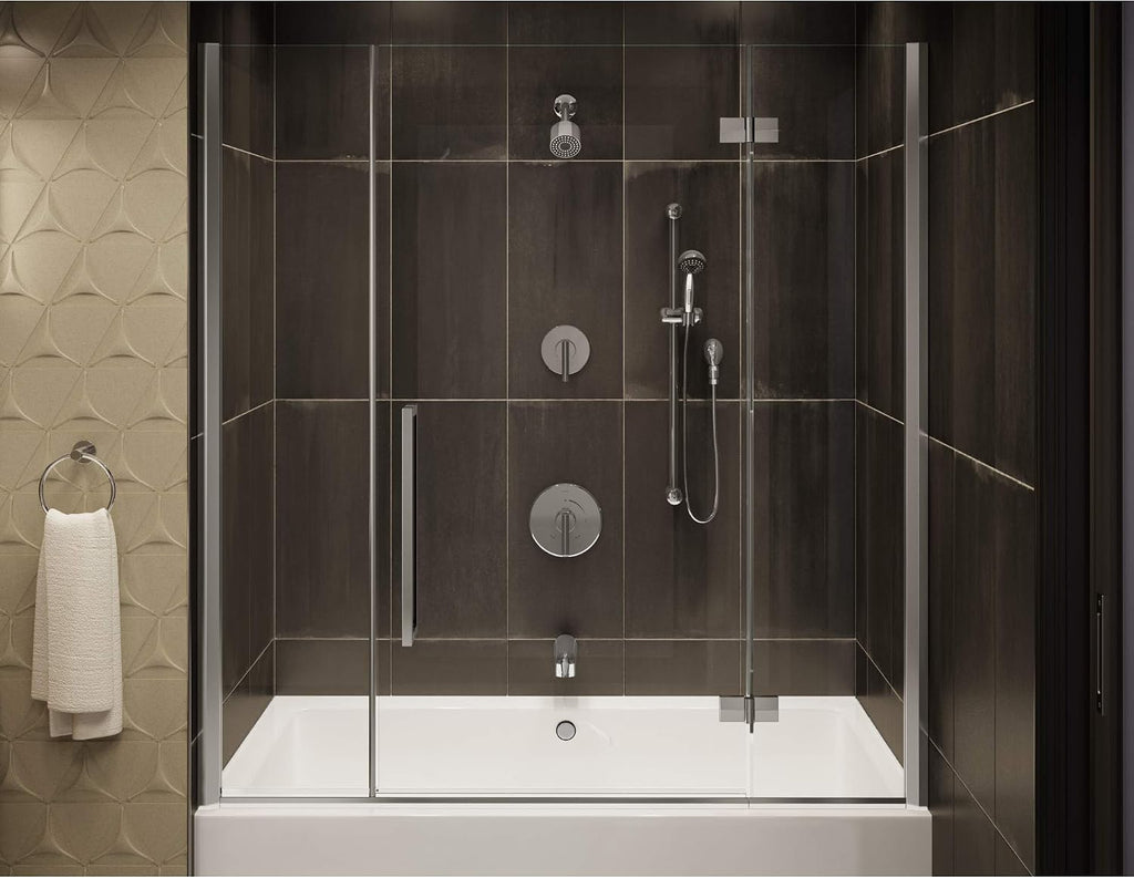 Symmons 3506-H321-V-CYL-B-1.5-TRM Dia 2-Handle Tub and 1-Spray Shower Trim with 1-Spray Hand Shower in Polished Chrome (Valves Not Included)