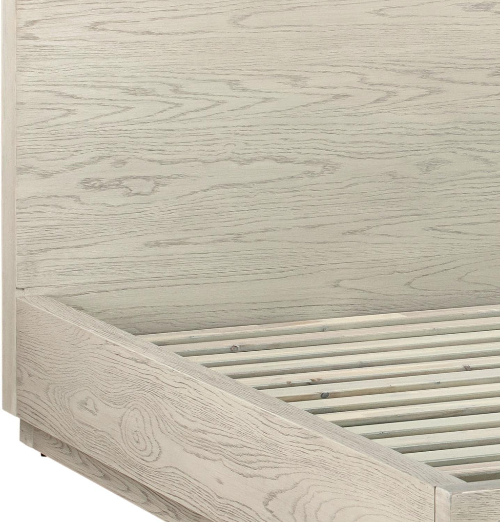 Armen Living Makena 4 Piece Queen Bedroom Set in Grey Acacia Wood, Natural