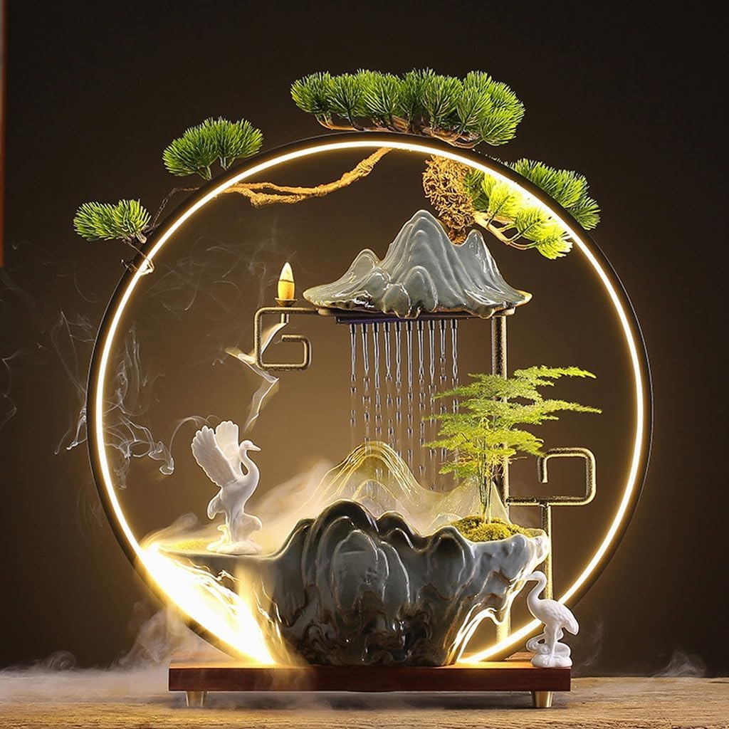 GUERNSEY Tabletop Fountain Tabletop Fountains Creative Water Fountain Ornaments Home Living Room Desktop Decoration Fountain Indoor Waterfall Feature Indoor Fountain
