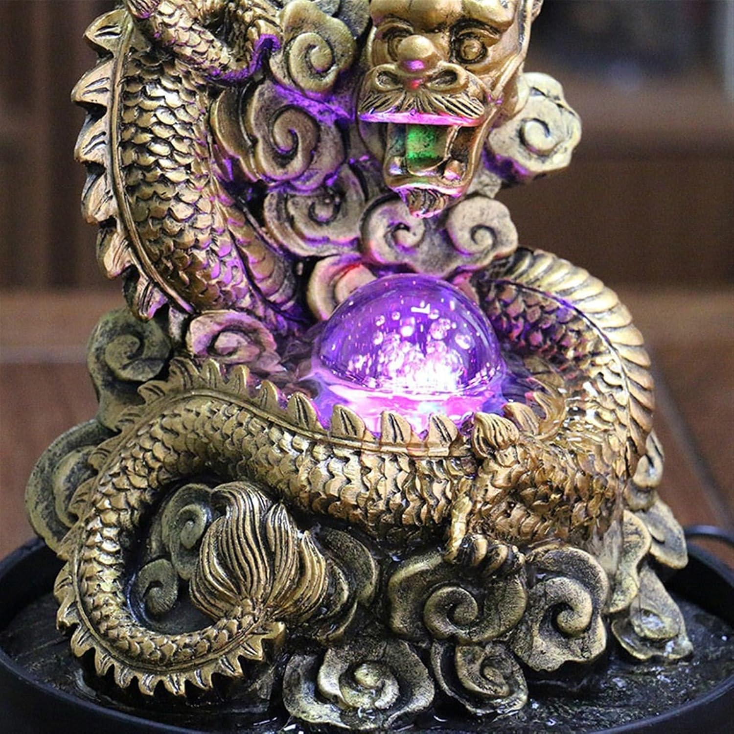 GLigeT Tabletop Fountain Desktop Fountain Ornaments Fortune Feng Shui Ball Office Home Decorations Opening Housewarming Gift Water Fountain Decor