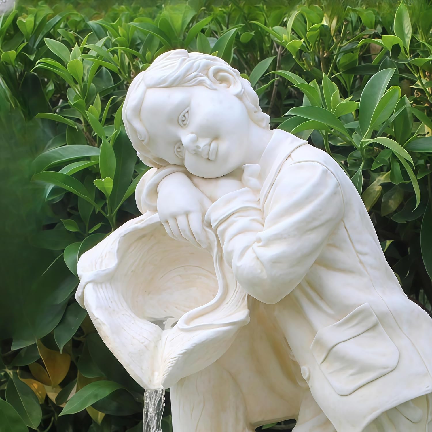 Top Outdoor Water Fountain Outside, Garden Water Fountain Decor for Gardens, Landscaping, Patios, Lawns (Yellow)