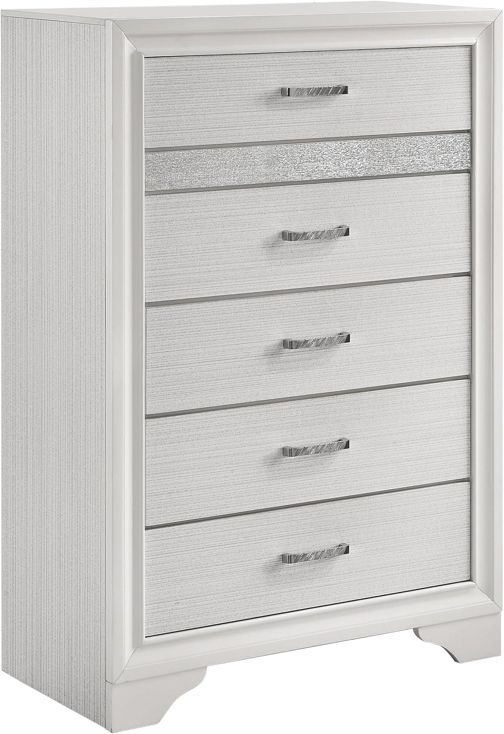 Coaster Home Furnishings Miranda Contemporary 5-Piece Bedroom Set Full Size Storage Panel Bed Frame 50-inch Headboard White 205111F-S5