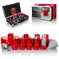 Tile Hole Saw Kit, 11Pcs Brazing Diamond Hole Saw Kit with Tile Drill bits 6/8/10/20/35/50/65/100mm, for Marble, Granite, Tiles, Ceramic and More Drilling